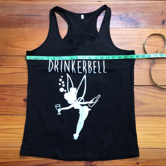 Graphic Tinker Bell Black White Tank Top, EUC, L - Picture 6 of 10